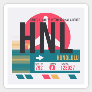 Honolulu (HNL) Airport Code Baggage Tag A Magnet